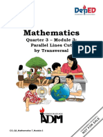 Mathematics: Quarter 3 - Module 3: Parallel Lines Cut by Transversal