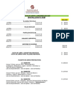 Precios de Libros y Uniformes Multiversidad 2022