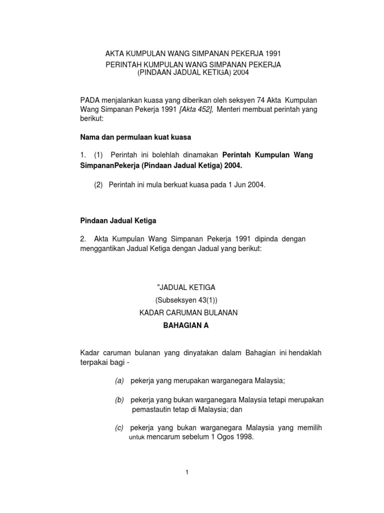 Jadual Caruman Kwsp
