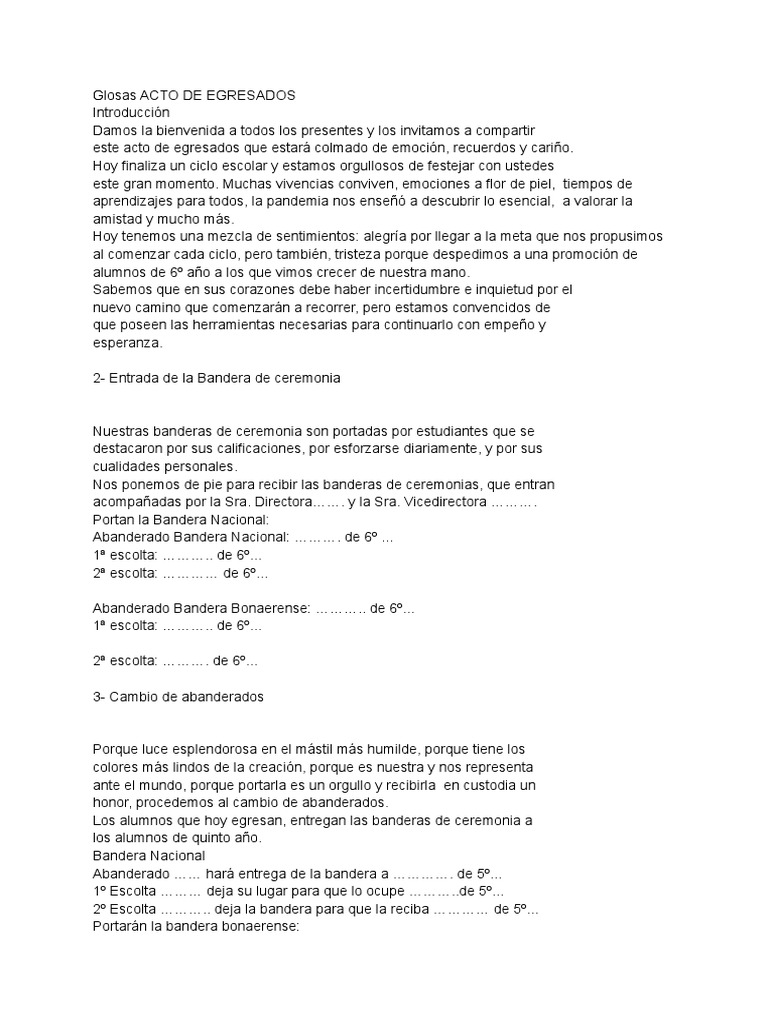 Acto de Egreso PDF