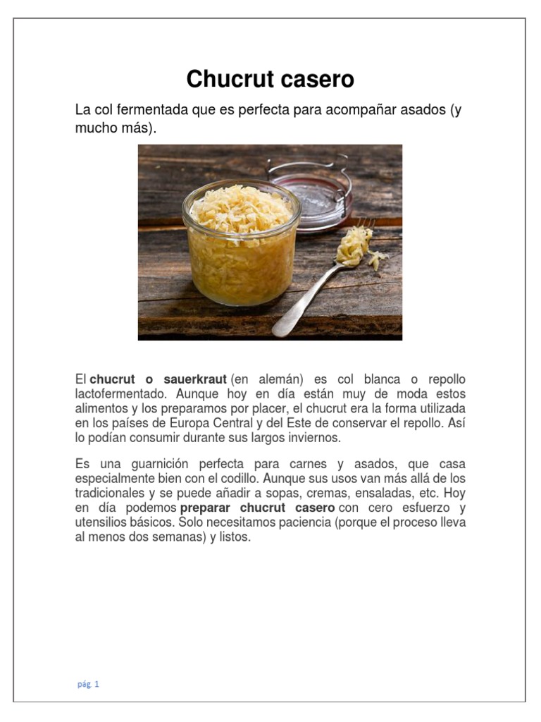 Chucrut Casero | PDF | Alimentos | Cocina