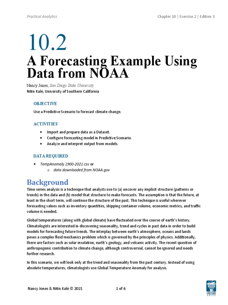 10.2 Forecasting Example Using Data From NOAA | PDF | Forecasting ...