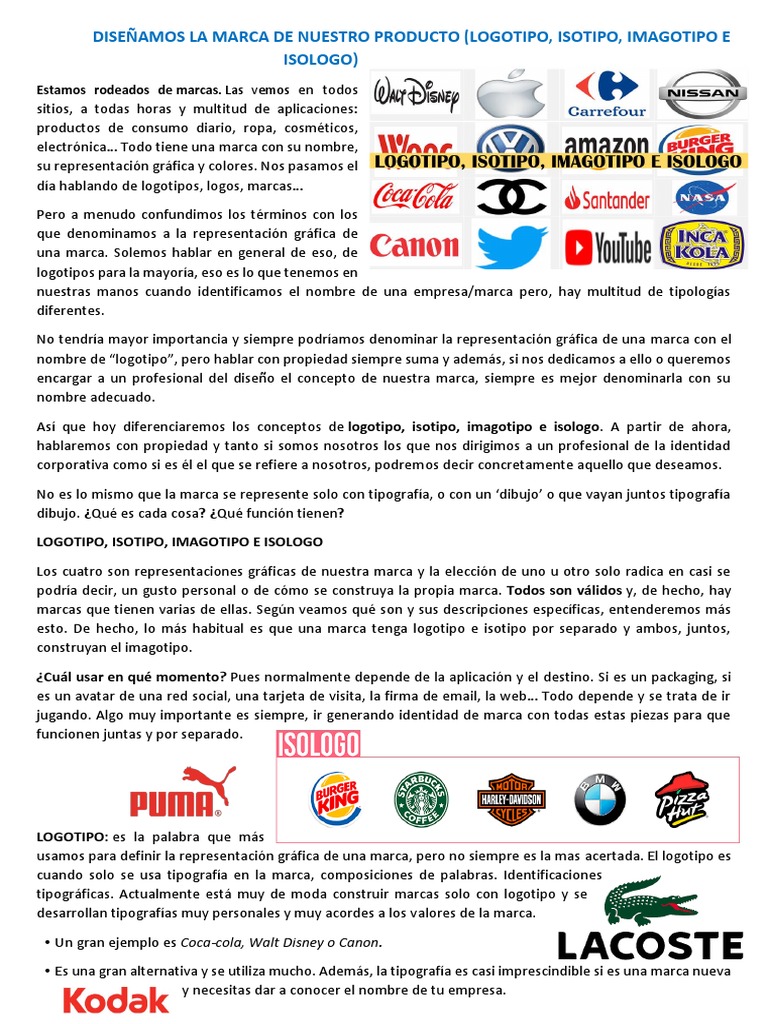 Tipos de Representaciones Gráficas de Marcas | PDF | Marca | Logos, image size:768x1024