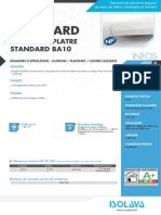 Plaque de Platre Standard NF Ba H X L CM Isolava 124383 Techsheet