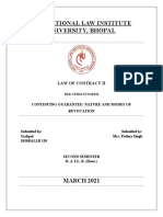 The National Law Institute University, Bhopal: Law of Contract Ii