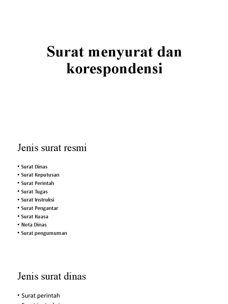 Surat Menyurat Dan Korespondensi | PDF
