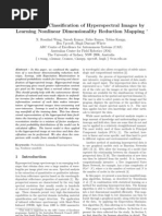 Probabilistic Classification of Hyperspectral Images by Learning Nonlinear Dimensionality Reduction Mapping