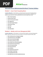 Microsoft Azure Administrator (Architect) Training Syllabus: Module 1:-Azure Cloud Computing Basics