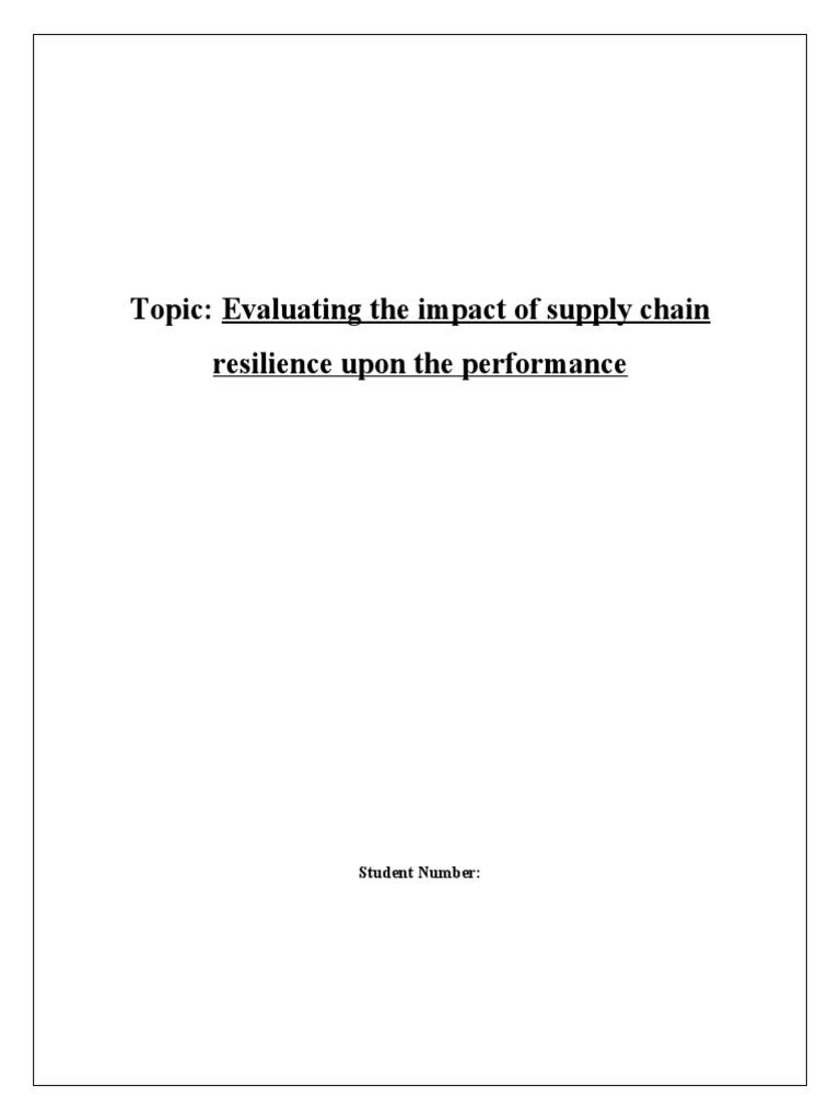 dissertation topics in supply chain management