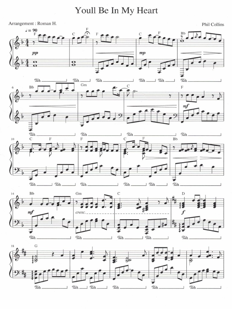 Phil collins youll be in my heart pdf