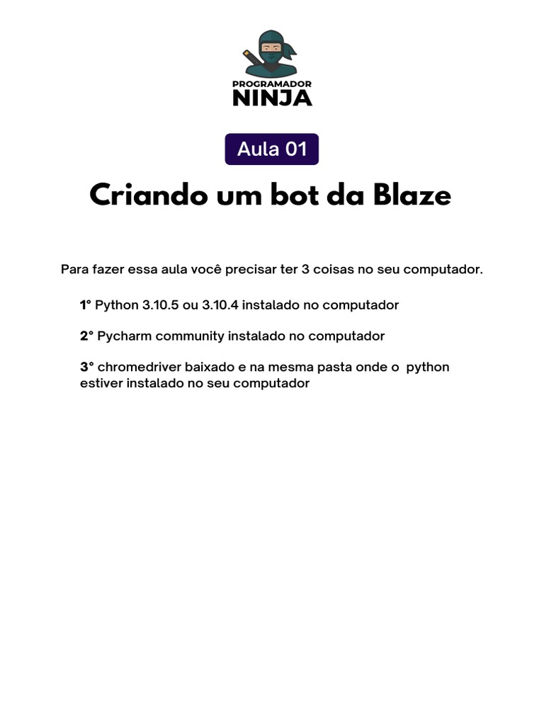 Criando Um Bot Da Blaze | PDF | Python (linguagem de programação ...