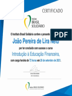 Joao Pereira de Lira Neto Introducao A Educacao Financeira EF101 EAD Brasil Solidario