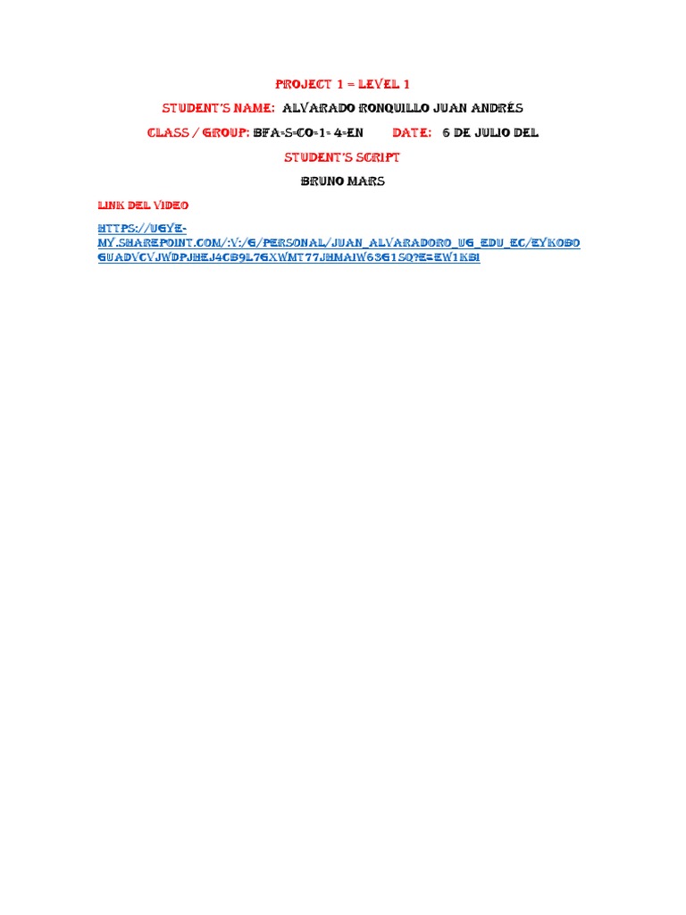 Project 1 - Level 1 | PDF