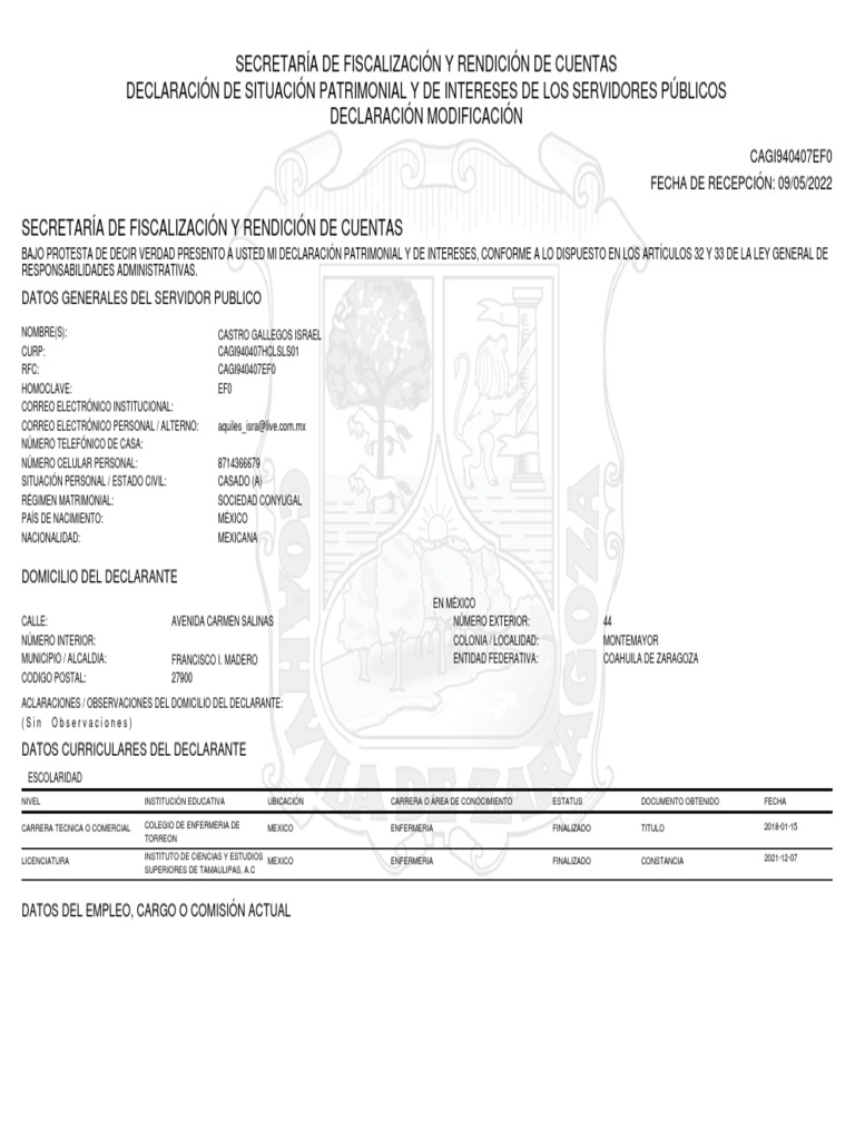 Declaración PDF México Impuestos