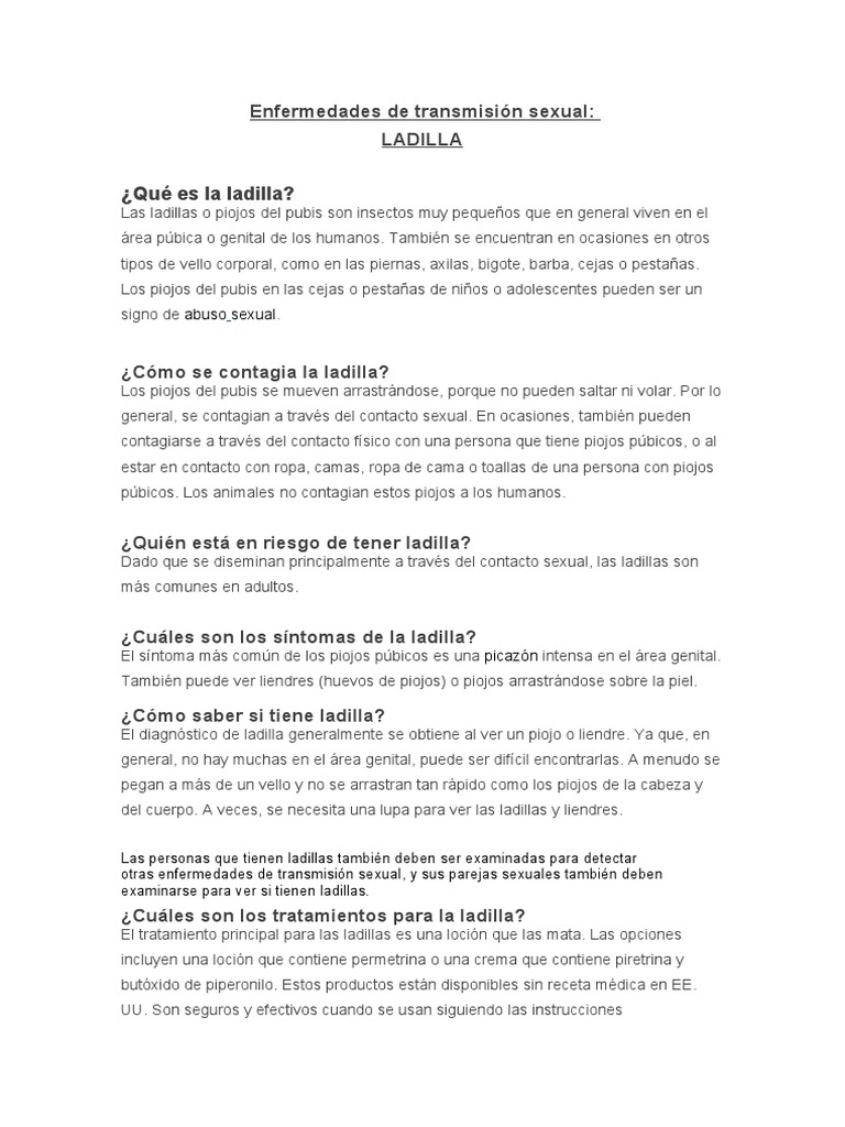 Qué Es La Ladilla | PDF | Relaciones personales, crianza y desarrollo ...