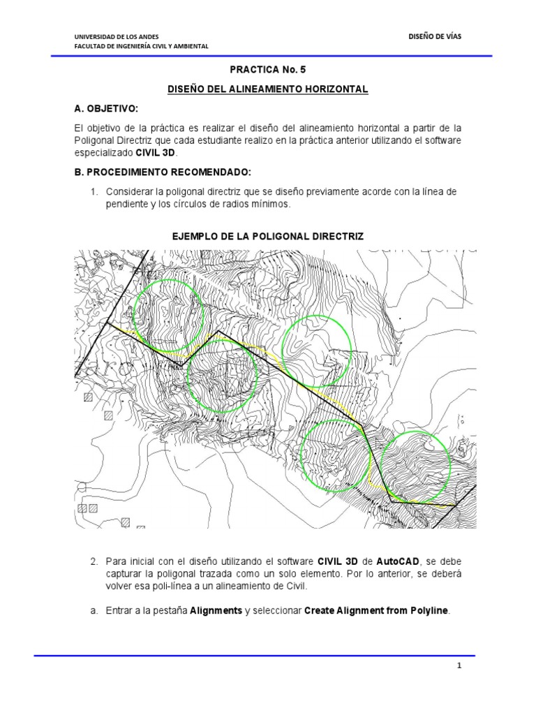 2005 Practica No. 5 Diseño Del Alineamiento Horizontal PDF