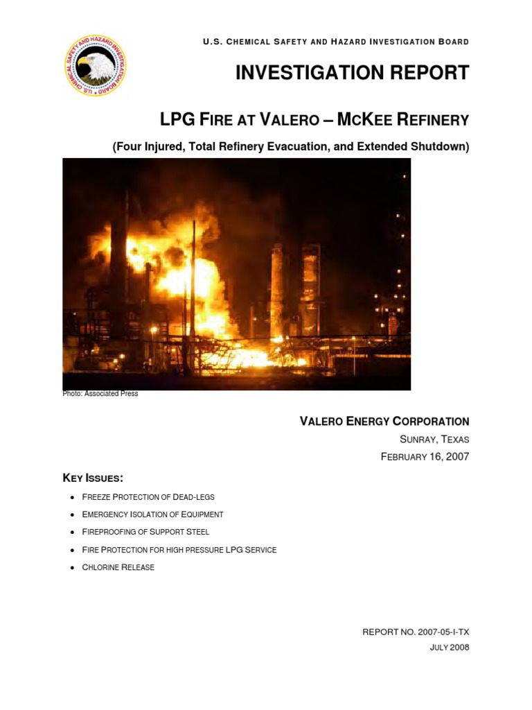 Valero Sunray Fire LPG USA PDF Liquefied Petroleum Gas Oil Refinery