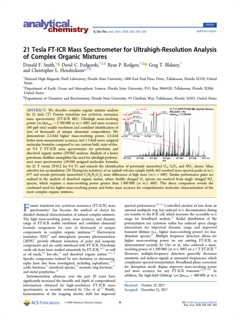 Smith Et Al 2018 Analytical Chemistry Pdf Mass Spectrometry