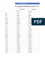 List of Comparative Superlative and Adjectives From A To Z