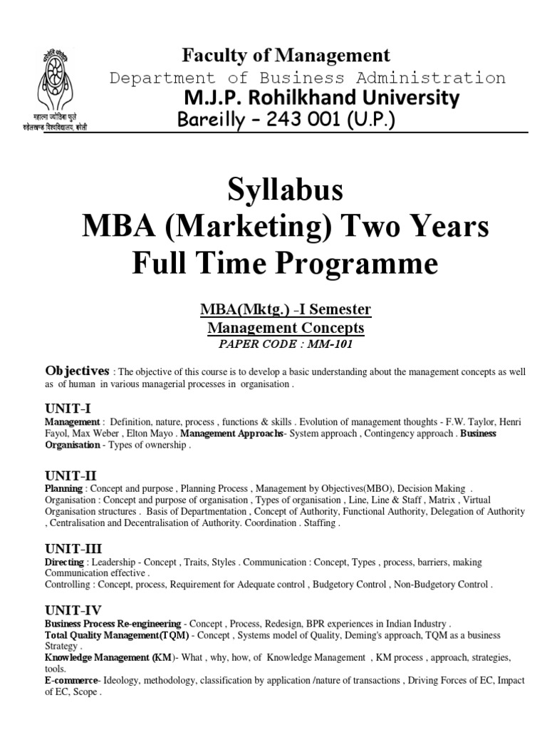 phd mba syllabus