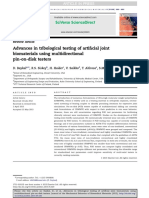 2013 Advances in Tribological Testing of Arti Cial Joint Biomaterials Using Multidirectional Pin-On-Disk Testers