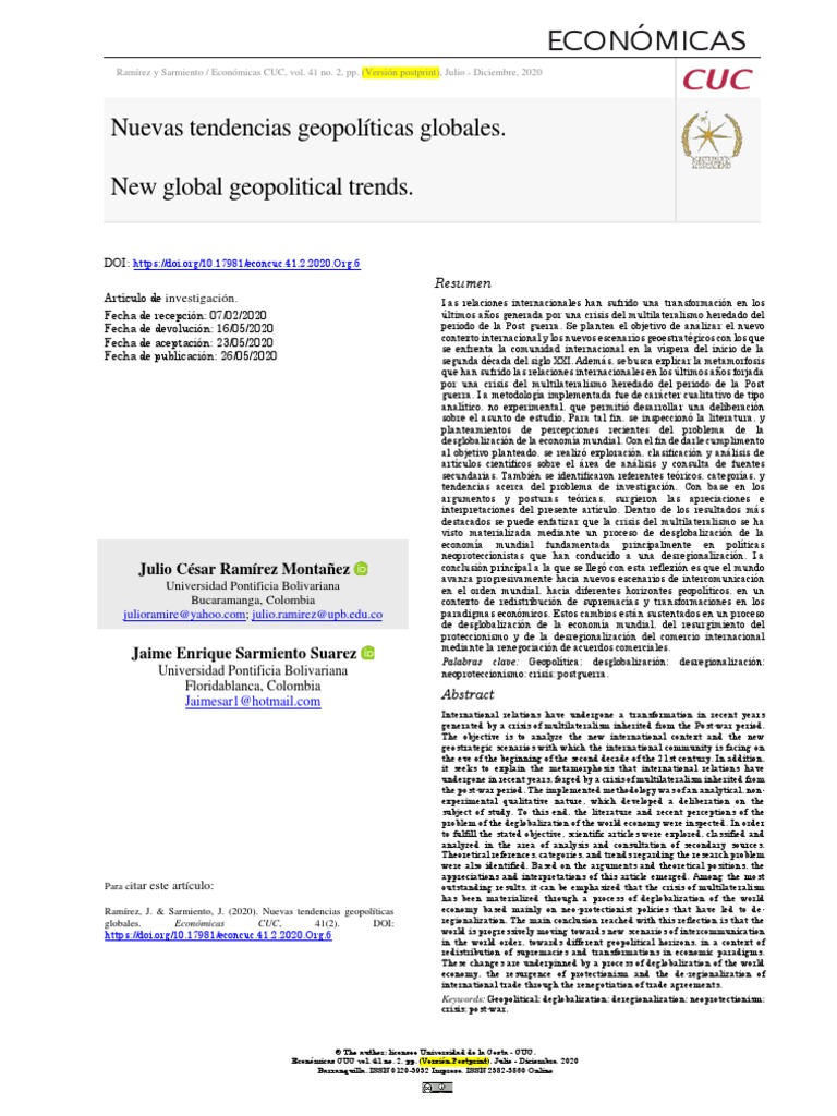 Nuevas Tendencias Geopolíticas Globales | PDF | Globalización ...