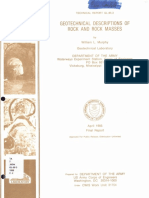 Geotechnical Descriptions of Rock and Rock Masses: Iy Corps Neers