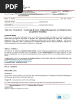 Character Formation 2 - Leadership, Decision Making, Management and Administration Learning Module