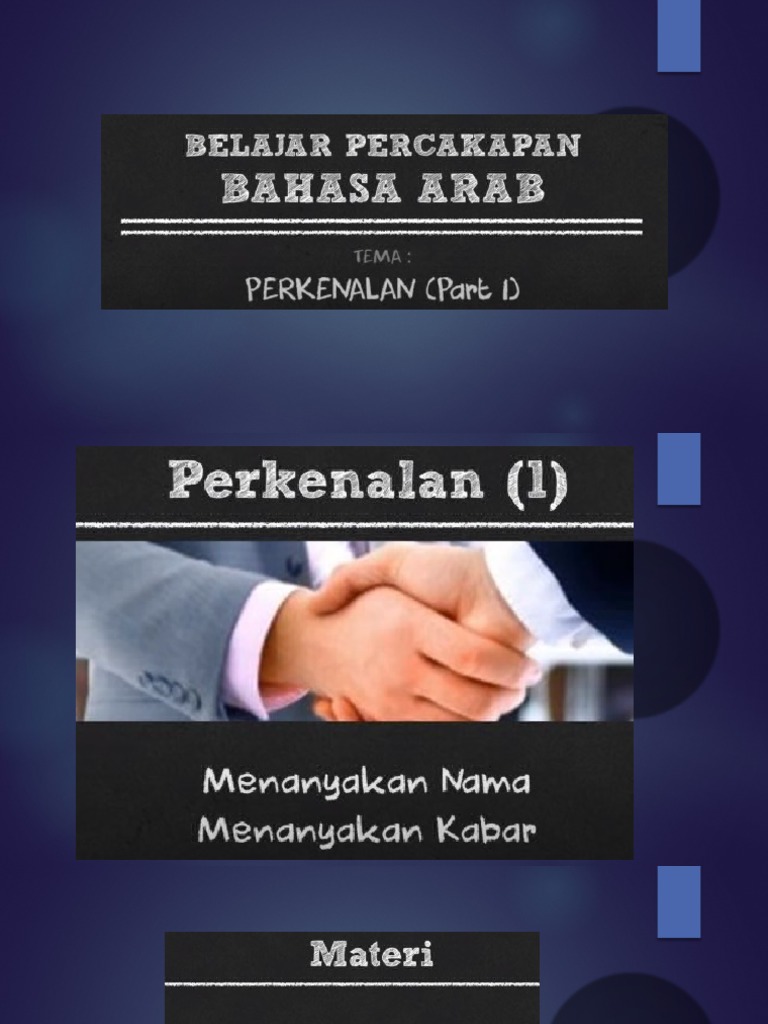 Perkenalan Dalam Bahasa Arab | PDF