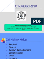 Ciri-Ciri Mahluk Hidup SOLO