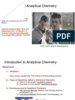 Introduction To Analytical Chemistry: Identifying An Unknown Is Not As Easy As Portrayed by The CSI TV Show