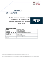 An Lisis Financiero de Los Estados Financieros Separados de La Universidad de Chile TRABAJO DESAFIO