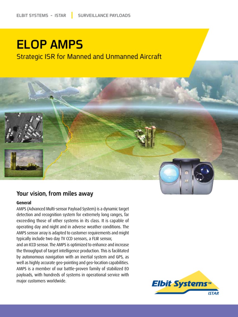 Elop Amps: Strategic ISR For Manned and Unmanned Aircraft | PDF