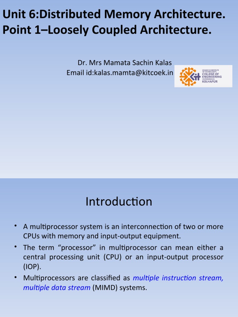 Loosely Coupled Architecture PDF Parallel Computing Computer
