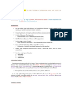 Identify and Describe The Main Features of Epidemiology Using Lung Cancer As An Example