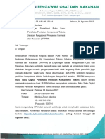 Undangan Sosialisasi Buku Saku Portofolio Penilaian Kompetensi Teknis Jabatan Fungsional Pengawas Farmasi Dan Makanan (JF-PFM)