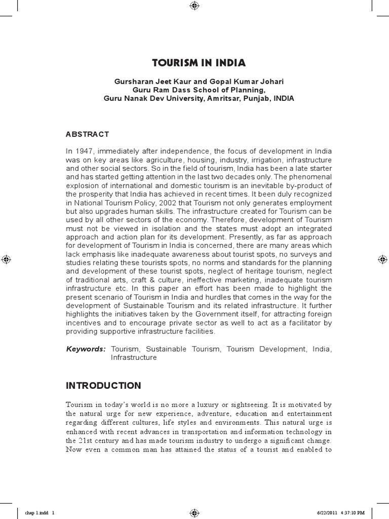 Tourism in India PDF Tourism Economic Growth