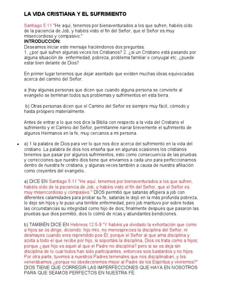 La Vida Cristiana y El Sufrimiento | PDF | Moisés | Dios