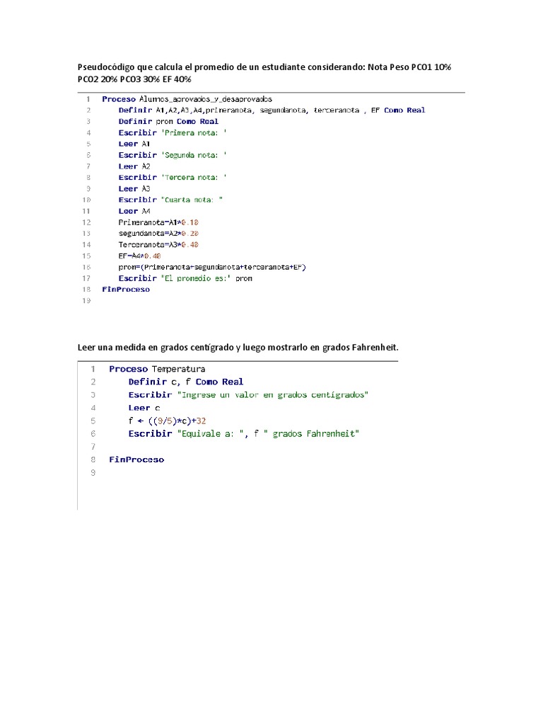 Promedio de 3 Calificaciones en Pseint | PDF | Métodos y materiales de
