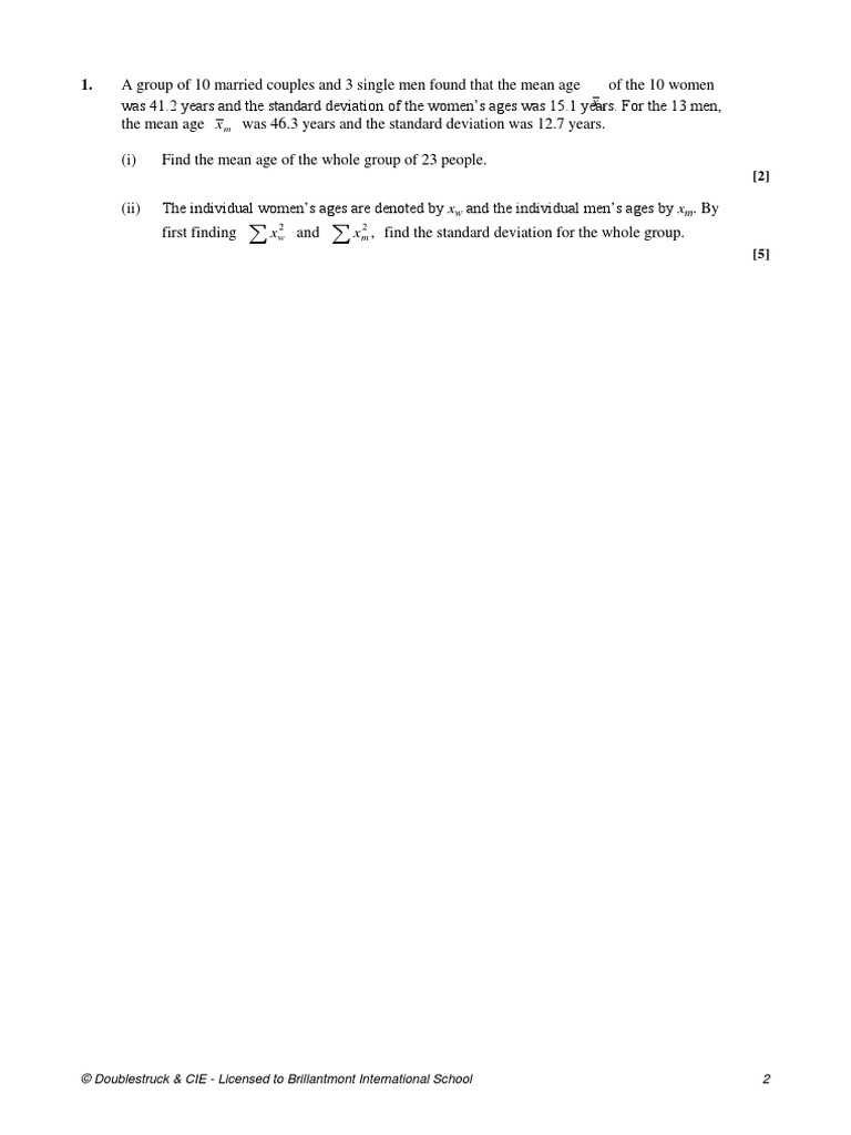 Assign 2 - Averages - Spread - Diagrams | PDF | Standard Deviation | Mean