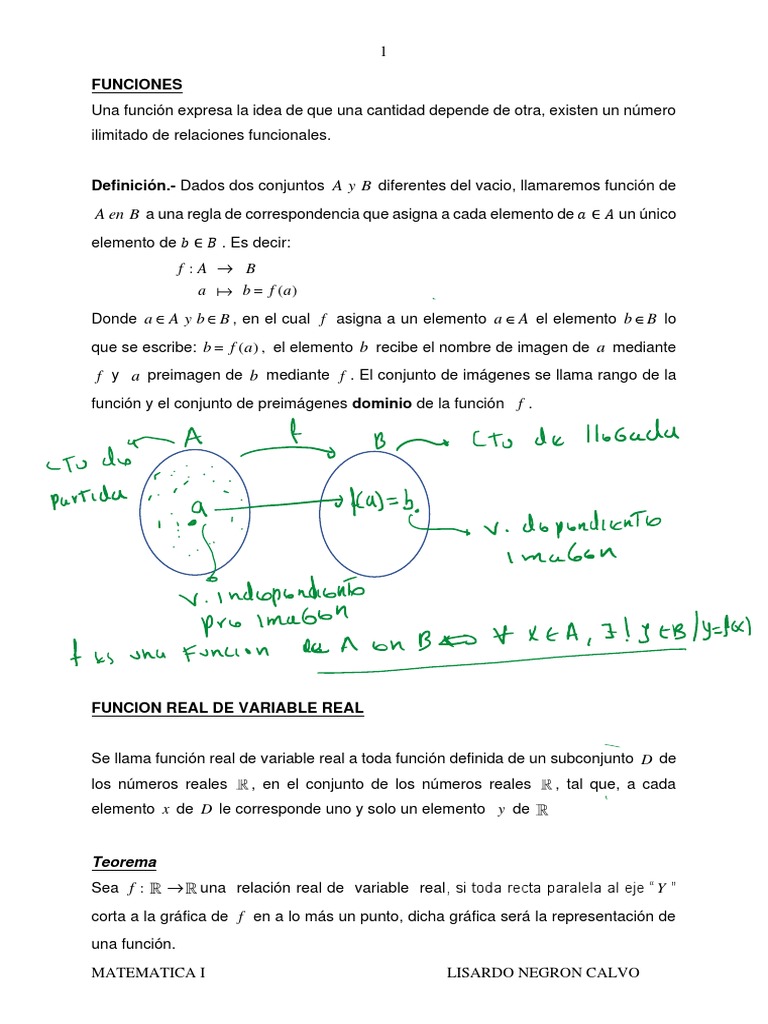 FUNCIONES REALES DE VARIABLE REAL Avance | PDF | Función (Matemáticas ...