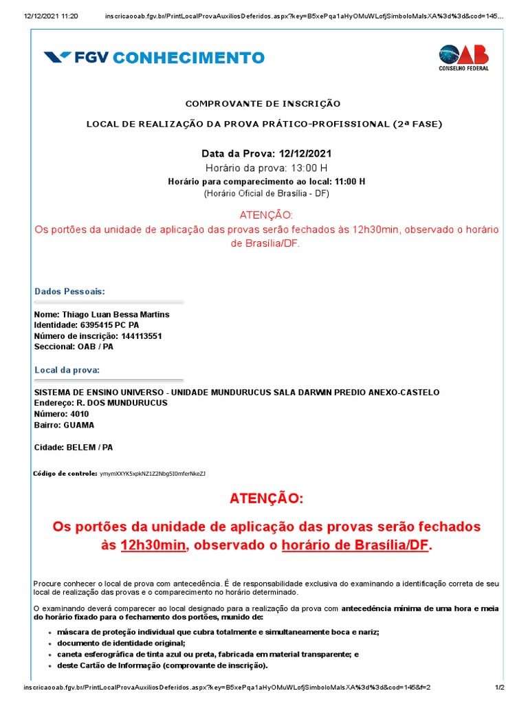 cartao de inscrição oab | PDF | Carteira de Motorista