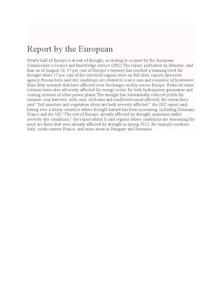 Report by The European | PDF