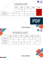 Jadwal Shift Pengajar Tetap 25 Juli - 27 Agst 22