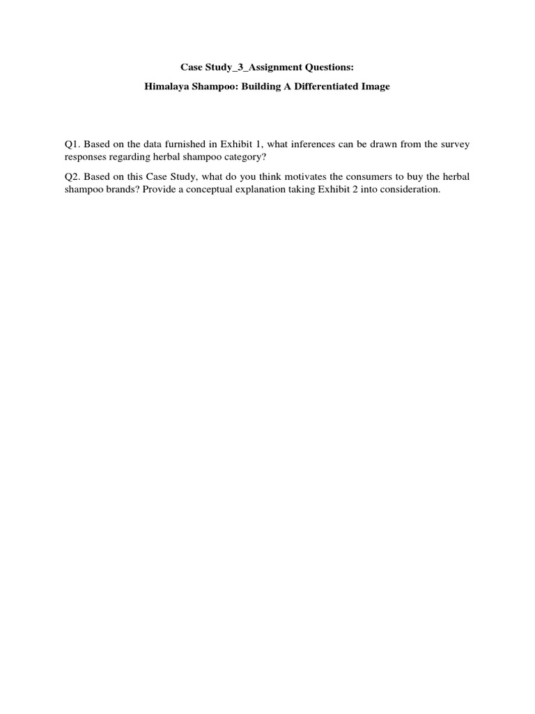 Assignment Case Study 3 Himalaya Shampoo | PDF | Business | Self ...