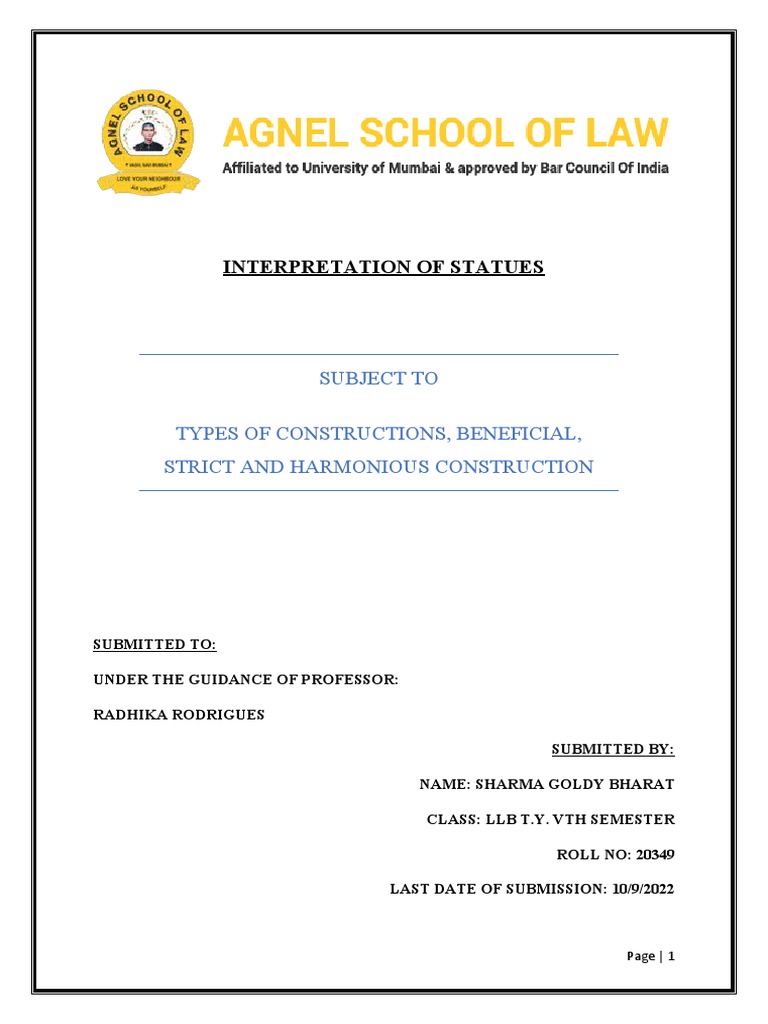 Statutory Interpretation Methods Explained | PDF | Statutory ...