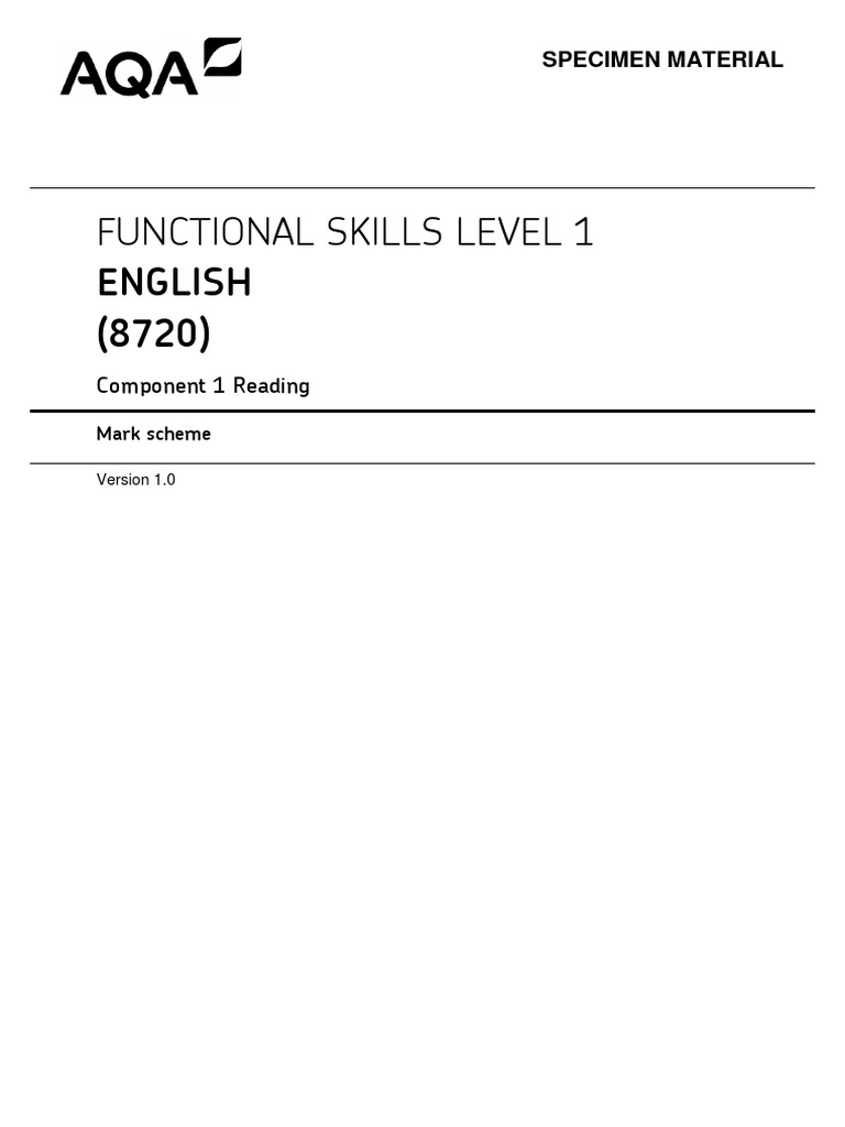 Functional skills level 1 english 8720 pdf copyright