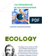 Ecologie Ou Interactions de L'homme Avec Son Environnement