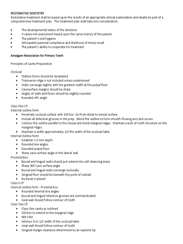 RESTORATIVE DENTISTRY PDF Tooth Enamel Dental Composite