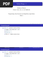 Python Recap - I: Madhavan Mukund